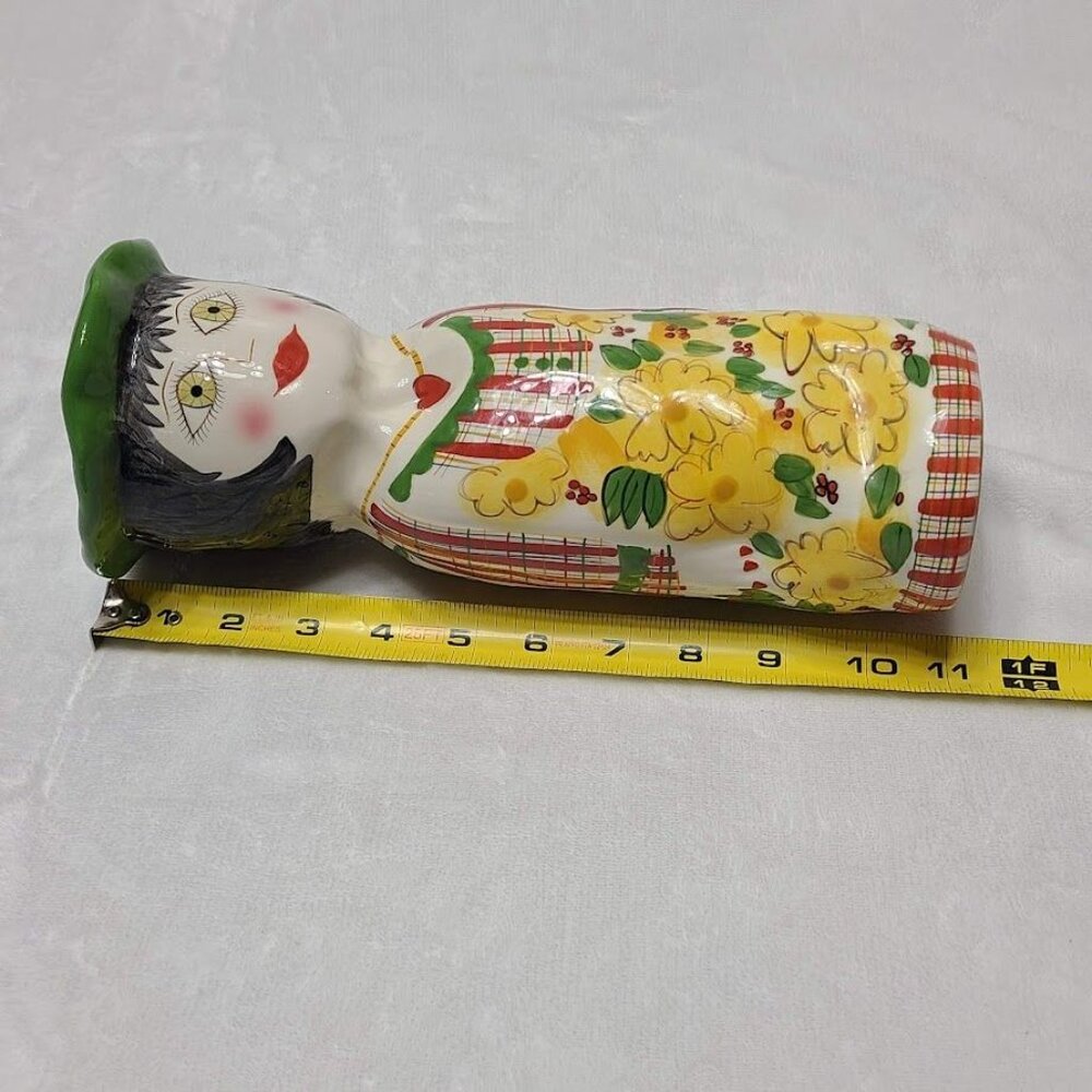 Vintage 1980s Bella Casa Daisy Susan Paley By Ganz hand Painted Ceramic Vase 11" - Picture 9 of 12